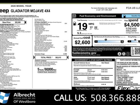 New 2026 Jeep Gladiator Mojave w/ Safety Group image 26