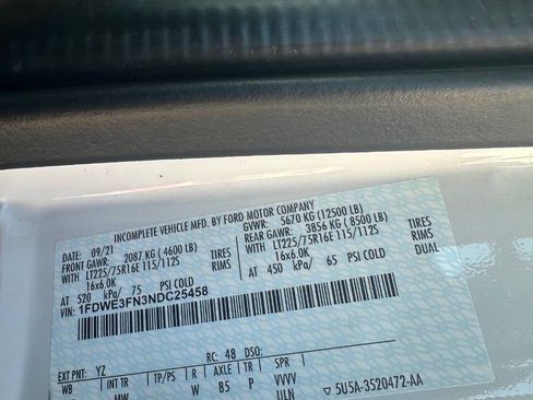 Used 2022 Ford E-350 and Econoline 350 Super Duty w/ Motorhome Prep Package image 24