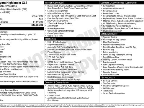 Used 2026 Toyota Highlander XLE AWD/4WD image 47