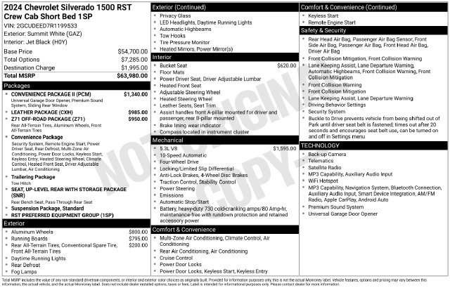 Used 2024 Chevrolet Silverado 1500 RST w/ Convenience Package II AWD/4WD image 31