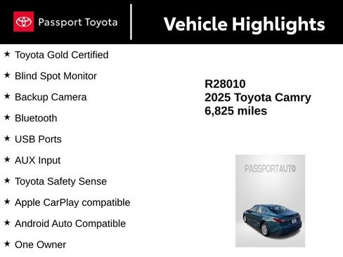 Certified 2025 Toyota Camry LE image 10