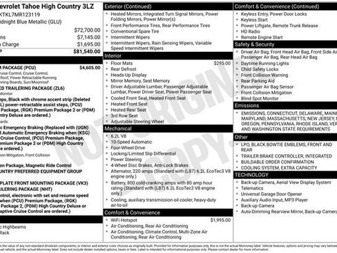 Used 2021 Chevrolet Tahoe High Country w/ Premium Package image 6