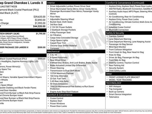 New 2025 Jeep Grand Cherokee L Laredo w/ Luxury Tech Group I RWD image 21