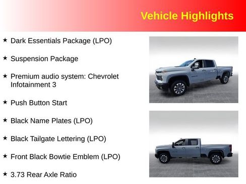 Used 2024 Chevrolet Silverado 2500 Custom w/ LPO, Dark Essentials Package AWD/4WD image 3