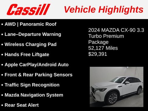 Used 2024 MAZDA CX-90 3.3 Turbo w/ Premium Package AWD/4WD image 3