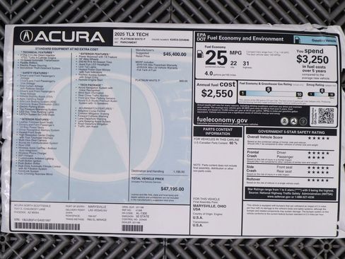 Used 2025 Acura TLX w/ Technology Package image 10