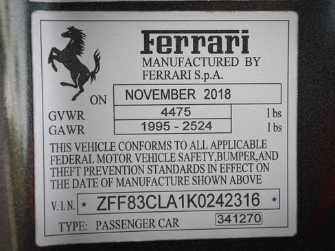 Certified 2019 Ferrari 812 Superfast RWD image 51