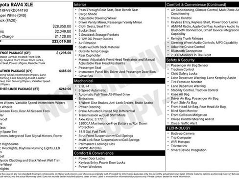 Used 2019 Toyota RAV4 XLE w/ Convenience Package image 32