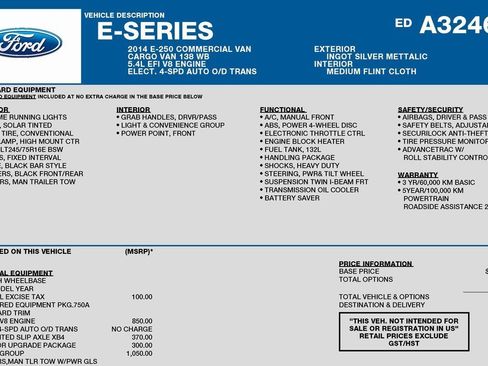 Used 2014 Ford E-250 and Econoline 250 w/ Power Group image 2