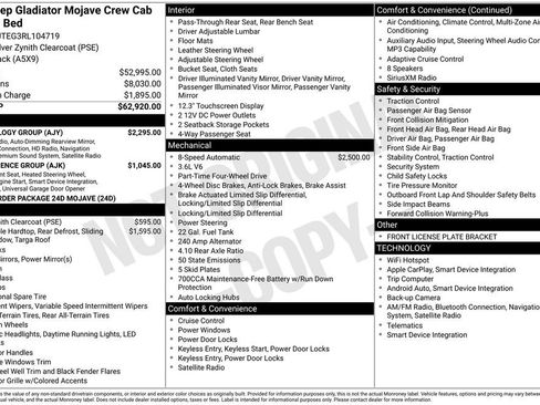 Used 2024 Jeep Gladiator Mojave w/ Technology Group AWD/4WD image 5