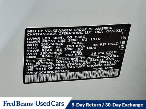 Certified 2022 Volkswagen Atlas SE w/ Panoramic Sunroof Package image 29