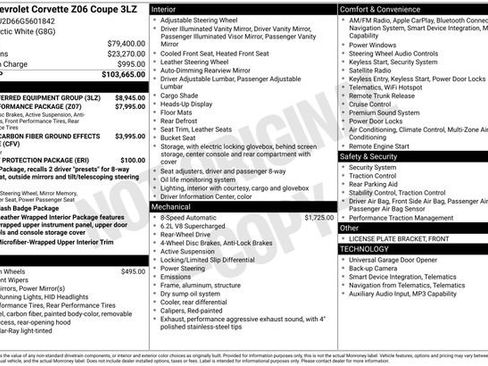 Used 2016 Chevrolet Corvette Z06 w/ 3LZ Preferred Equipment Group RWD image 7