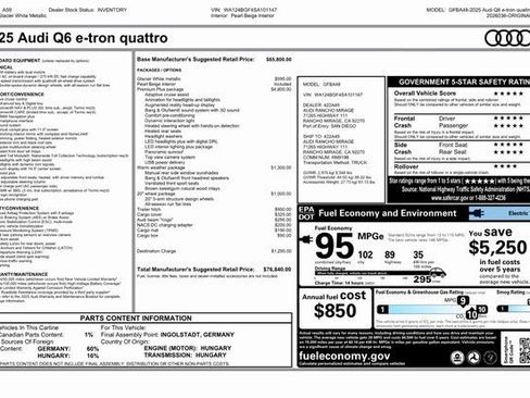 New 2025 Audi Q6 e-tron Premium Plus AWD/4WD image 32