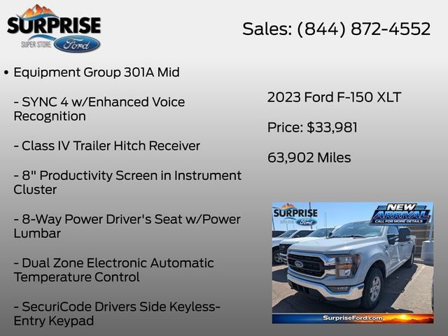 Certified 2023 Ford F150 XLT w/ Equipment Group 301A Mid AWD/4WD image 7
