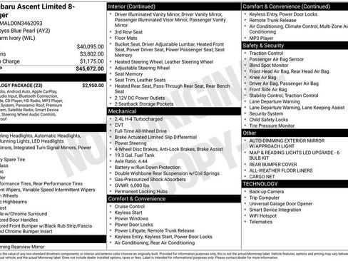 Used 2022 Subaru Ascent Limited w/ Technology Package image 14