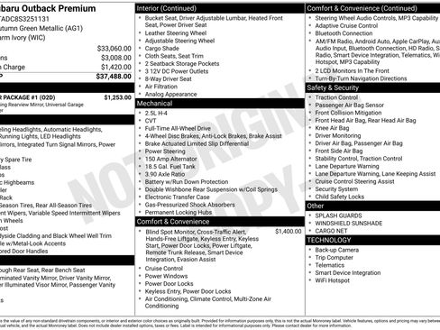 Used 2025 Subaru Outback Premium w/ Popular Package #1 image 45