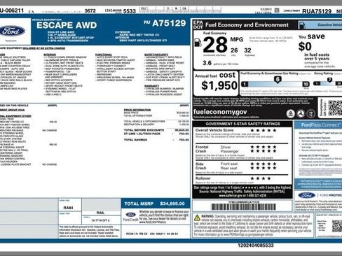 Used 2024 Ford Escape ST-Line w/ Tech Pack #1 AWD/4WD image 31