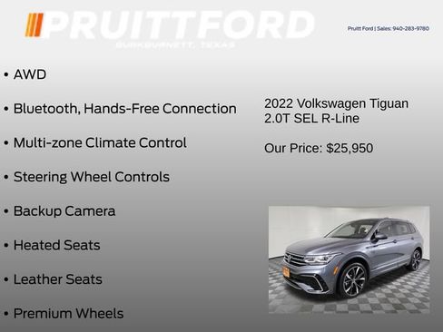 Used 2022 Volkswagen Tiguan SEL R-Line AWD/4WD image 6