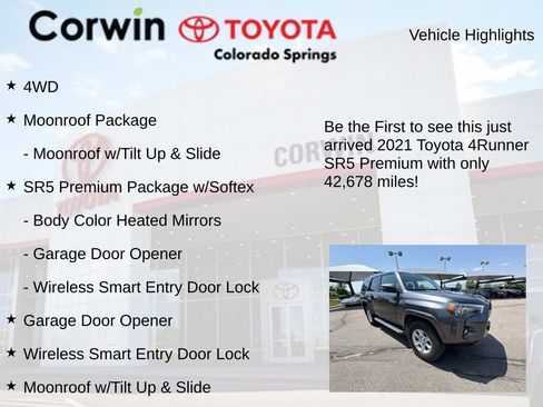 Used 2021 Toyota 4Runner SR5 Premium w/ Moonroof Package AWD/4WD image 4