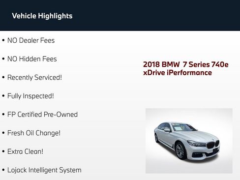 Used 2018 BMW 740e xDrive w/ M Sport Package AWD/4WD image 3
