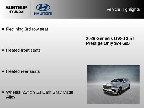Used 2026 Genesis GV80 3.5T Prestige AWD/4WD image 16