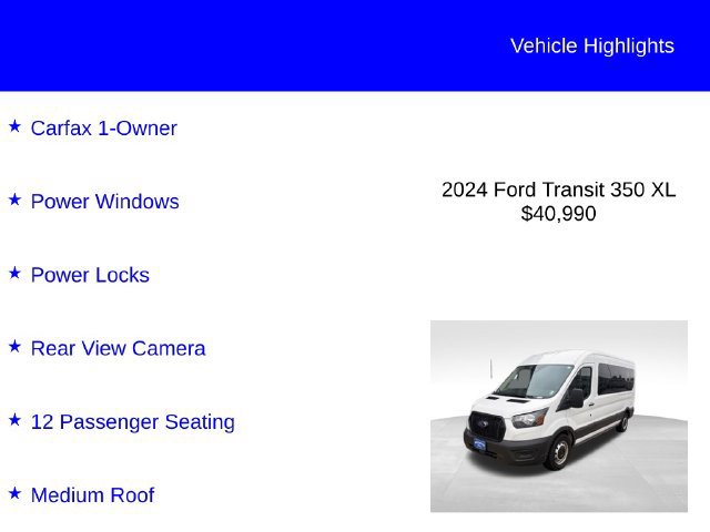 Used 2024 Ford Transit 350 XL RWD image 2
