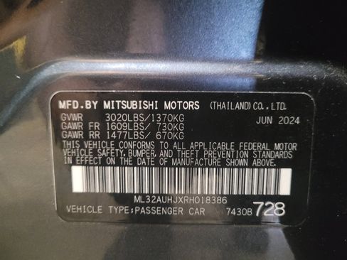 Used 2024 Mitsubishi Mirage ES FWD image 33