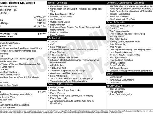 Used 2020 Hyundai Elantra SEL w/ Cargo Package (C1) FWD image 3