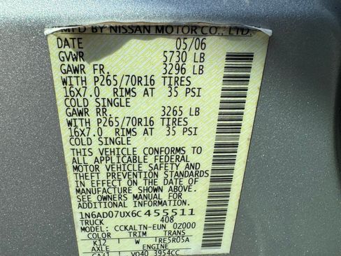 Used 2006 Nissan Frontier SE w/ (P01) Power Pkg RWD image 20