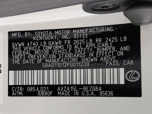 Used 2023 Lexus ES 250 w/ Premium Package AWD/4WD image 58