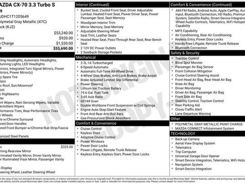 New 2026 MAZDA CX-70 3.3 Turbo S w/ Premium Package AWD/4WD image 4