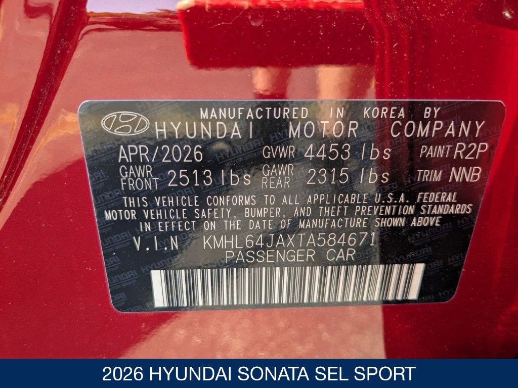 New 2026 Hyundai Sonata SEL FWD image 34