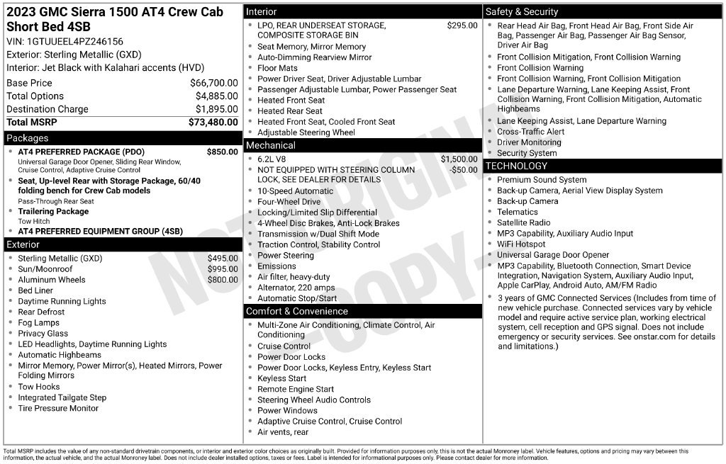 Used 2023 GMC Sierra 1500 AT4 w/ AT4 Preferred Package AWD/4WD image 2