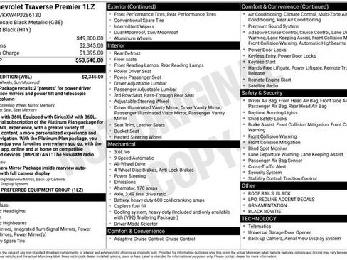 Used 2023 Chevrolet Traverse Premier w/ Redline Edition AWD/4WD image 1