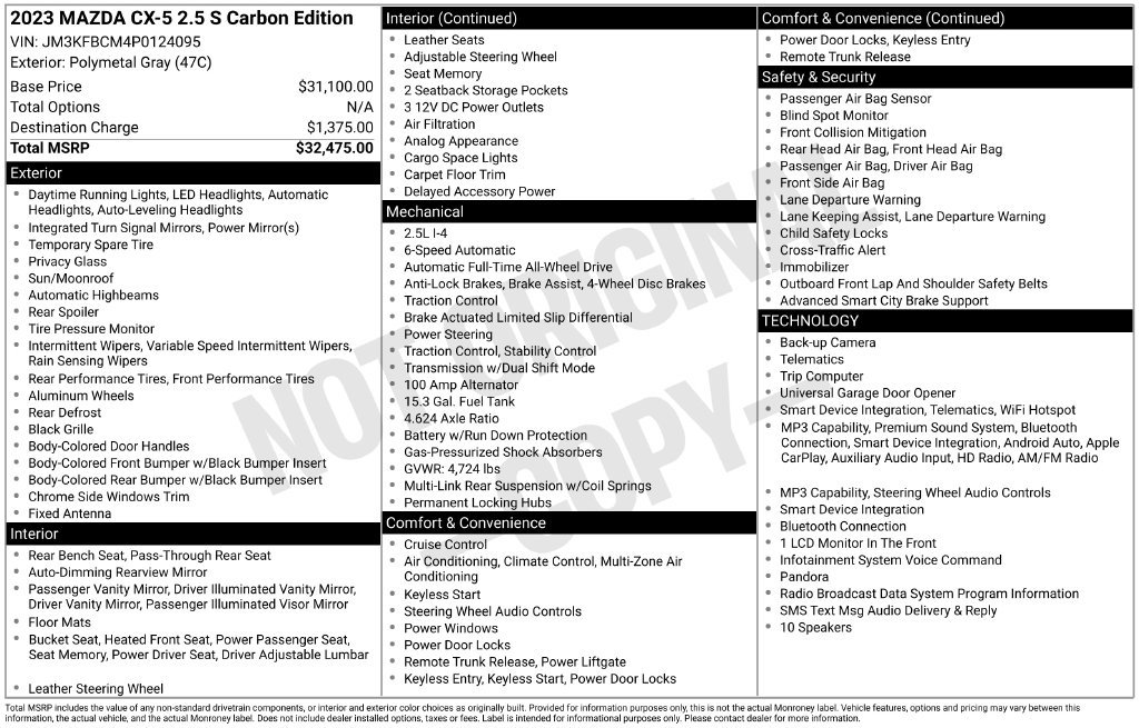 Used 2023 MAZDA CX-5 Carbon Edition AWD/4WD image 26