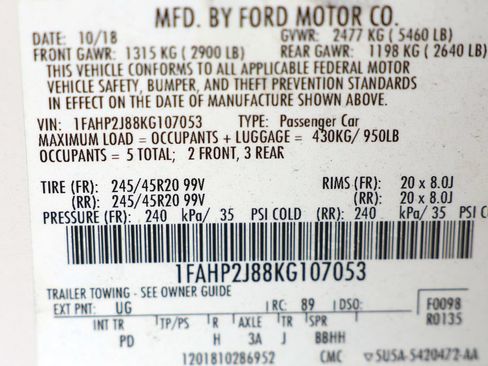Used 2019 Ford Taurus Limited AWD/4WD image 17