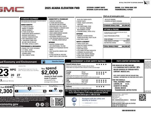 Used 2025 GMC Acadia Elevation image 3