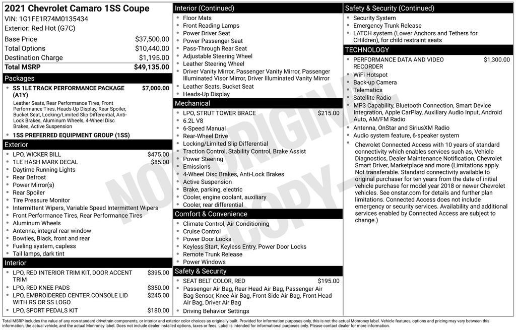 Used 2021 Chevrolet Camaro SS RWD image 28