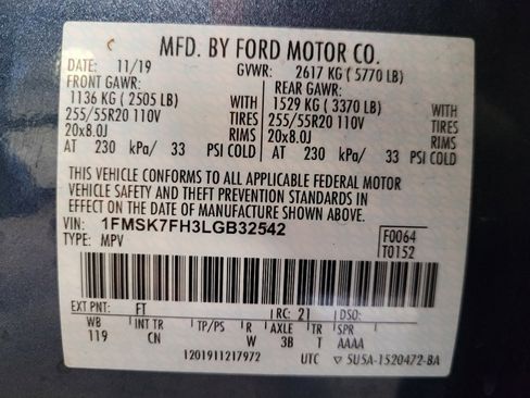 Used 2020 Ford Explorer Limited w/ Class III Trailer Tow Package RWD image 33