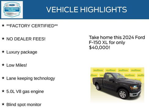 Certified 2024 Ford F150 XL w/ Equipment Group 103A High image 12
