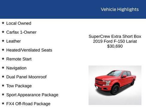 Used 2019 Ford F150 Lariat w/ Equipment Group 502A Luxury AWD/4WD image 2
