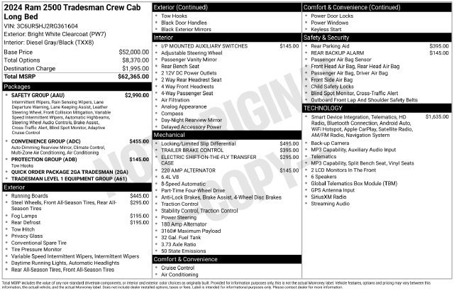 Used 2024 RAM 2500 Tradesman w/ Safety Group AWD/4WD image 5