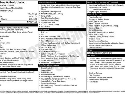 Used 2024 Subaru Outback Limited AWD/4WD image 8