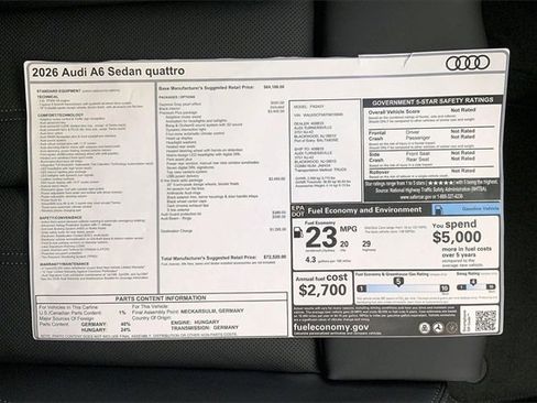 New 2026 Audi A6 Premium Plus image 15