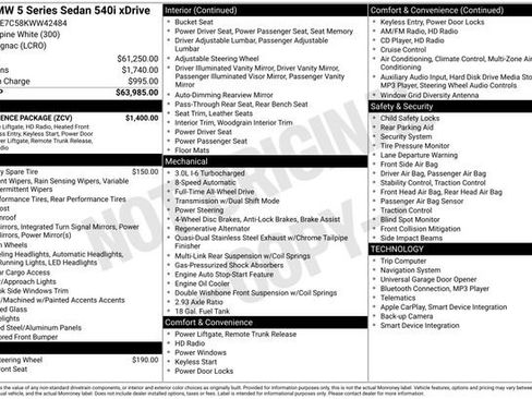 Used 2019 BMW 540i xDrive w/ Convenience Package image 38