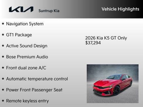 New 2026 Kia K5 GT w/ GT1 Package image 7