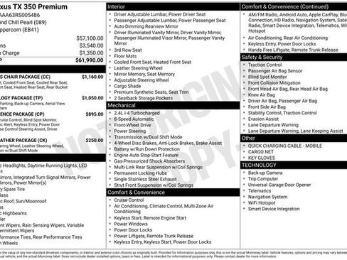 Used 2024 Lexus TX 350 FWD w/ Captains Chair Package image 10