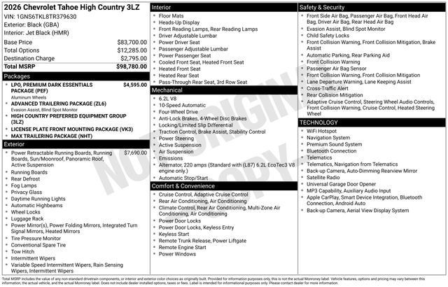 New 2026 Chevrolet Tahoe High Country AWD/4WD image 50