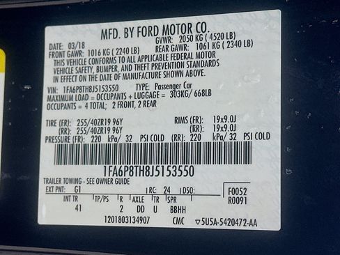 Used 2018 Ford Mustang Premium w/ Ecoboost Performance Package RWD image 12