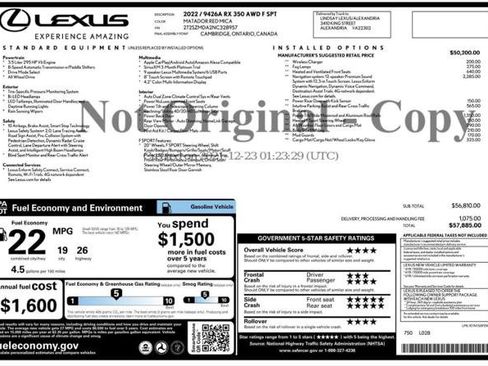 Used 2022 Lexus RX 350 F Sport w/ Accessory Package AWD/4WD image 4